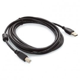 Кабель USB2.0-AMBM, Cablexpert, ферритовое кольцо, черный для принтера